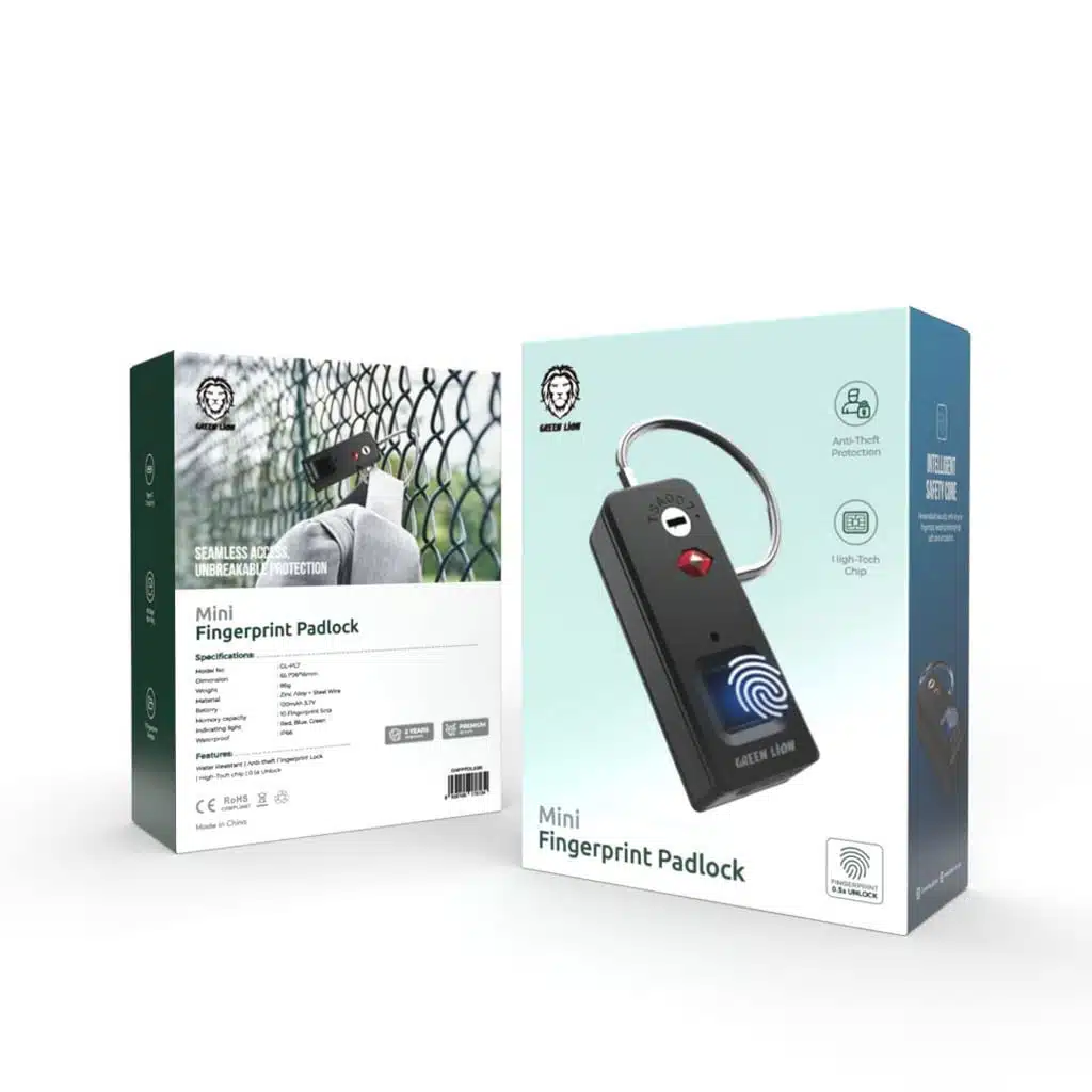 قفل اثرانگشتی کمربندی Green Lion Fingerprint Padlock 3 قفل اثرانگشتی کمربندی Green Lion Fingerprint Padlock